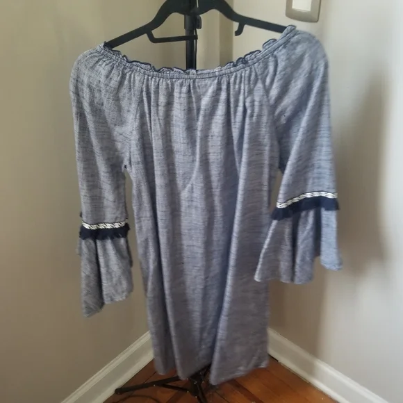 Women's Style & Co Dress Blue & White 3/4 Sleeve Size Small - Picture 2 of 3